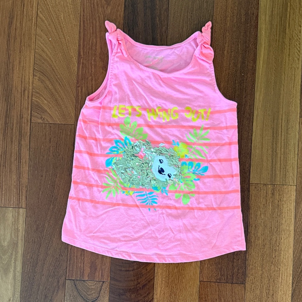 Cynthia Rowley Pink Tank Top with Hedgehog Print